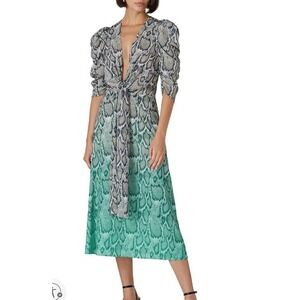 AFRM Ellis Ombre Snakeskin‎ Print Wrap Maxi Dress XS Extra Small Party Cocktail